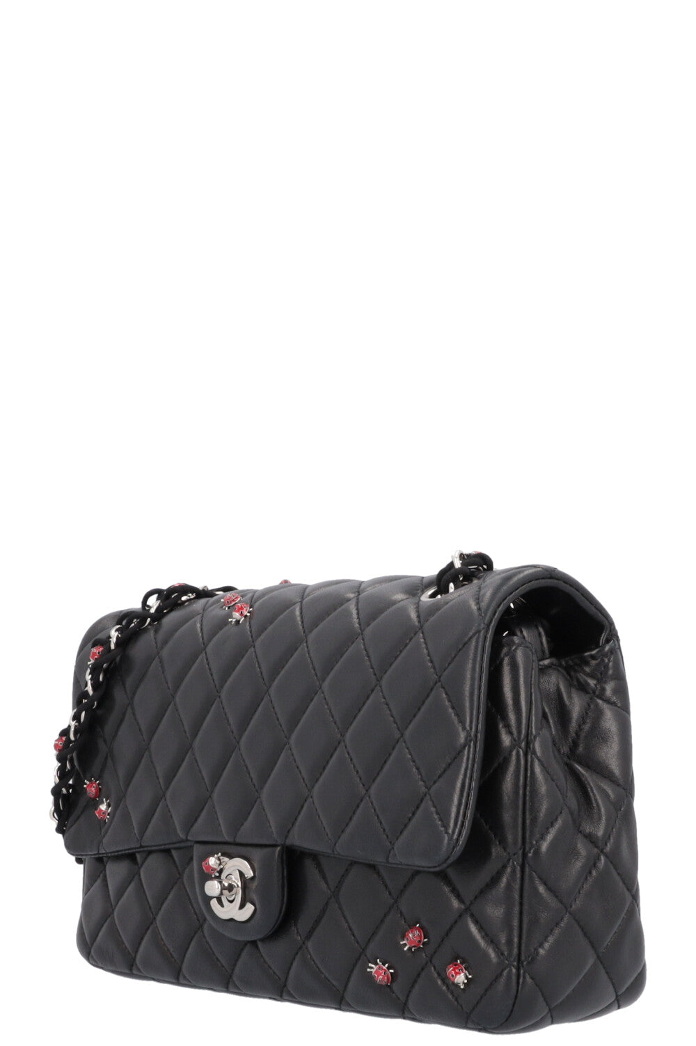 Chanel Black Quilted Lambskin Vintage Medium Classic Single Flap Bag w