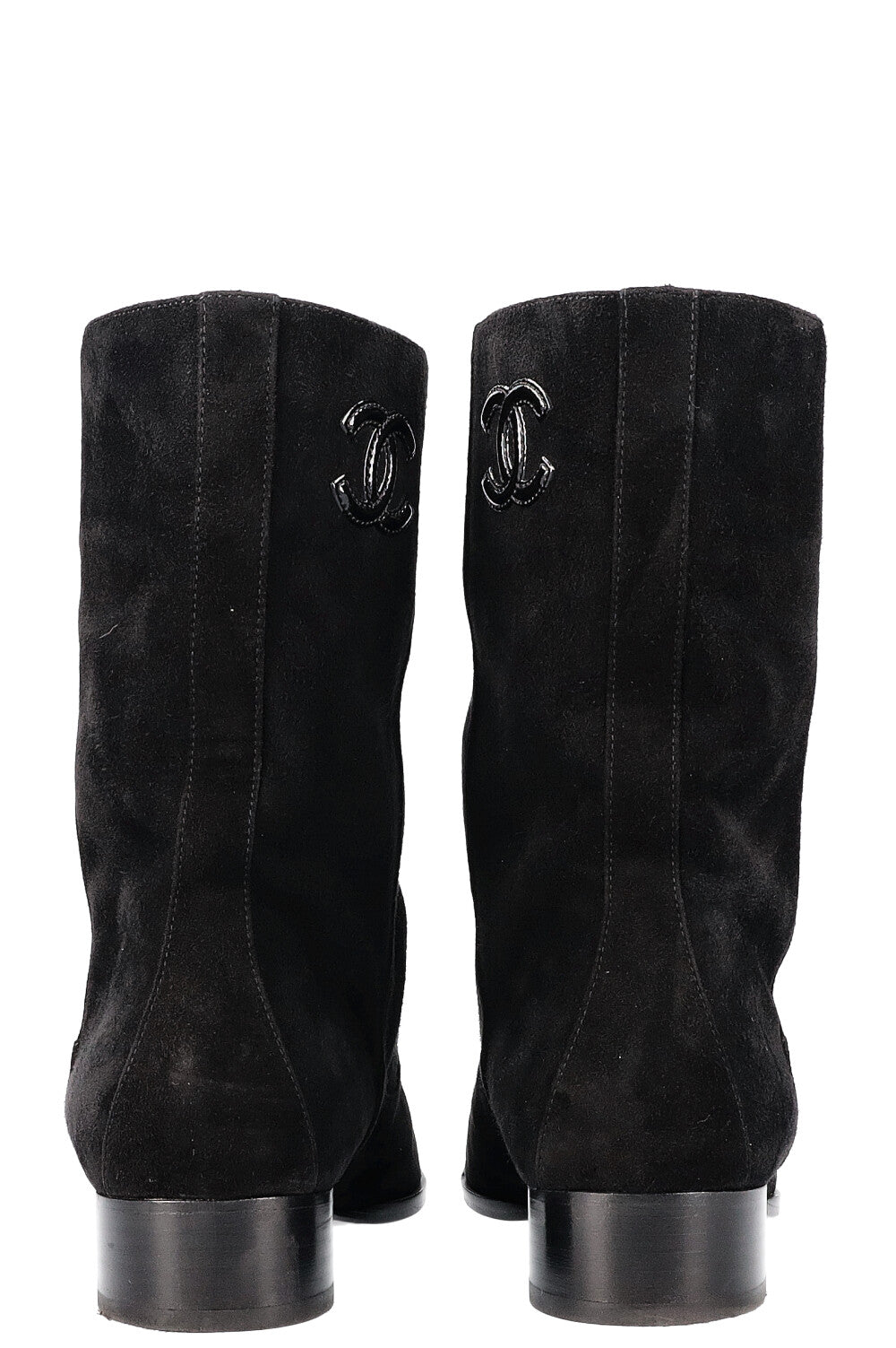 CHANEL Bottes Cap Toe Daim Noir