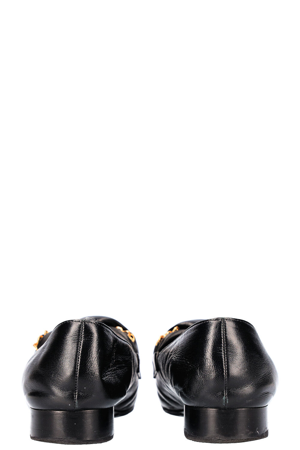 CHANEL Braided Chain Loafer Flats Black