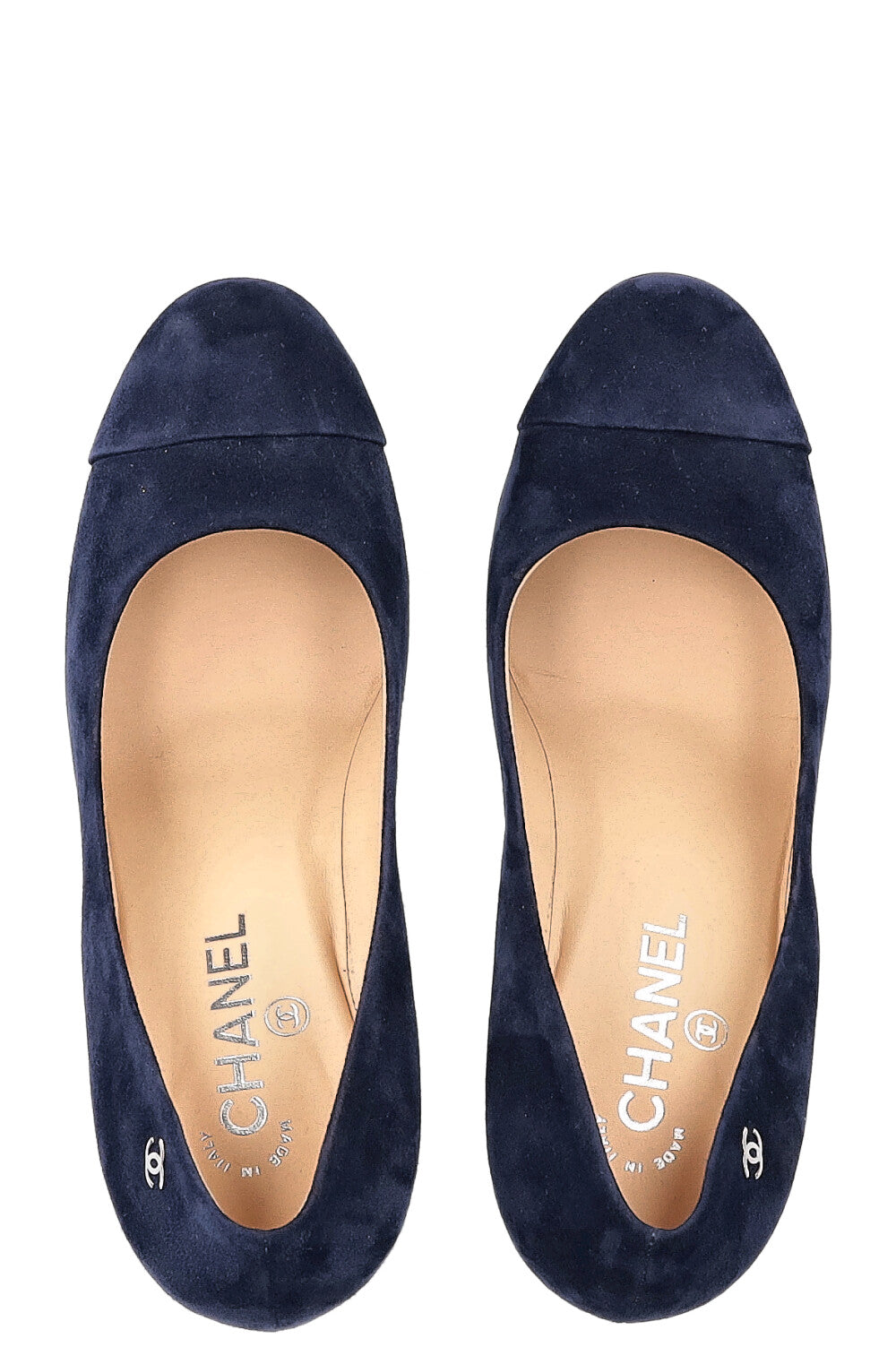 CHANEL Heels Navy Suede