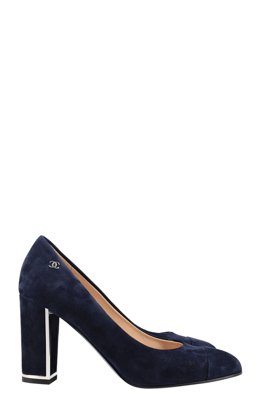 CHANEL Heels Navy Suede