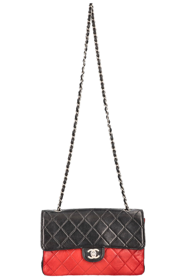 CHANEL Single Flap Bag Black Red