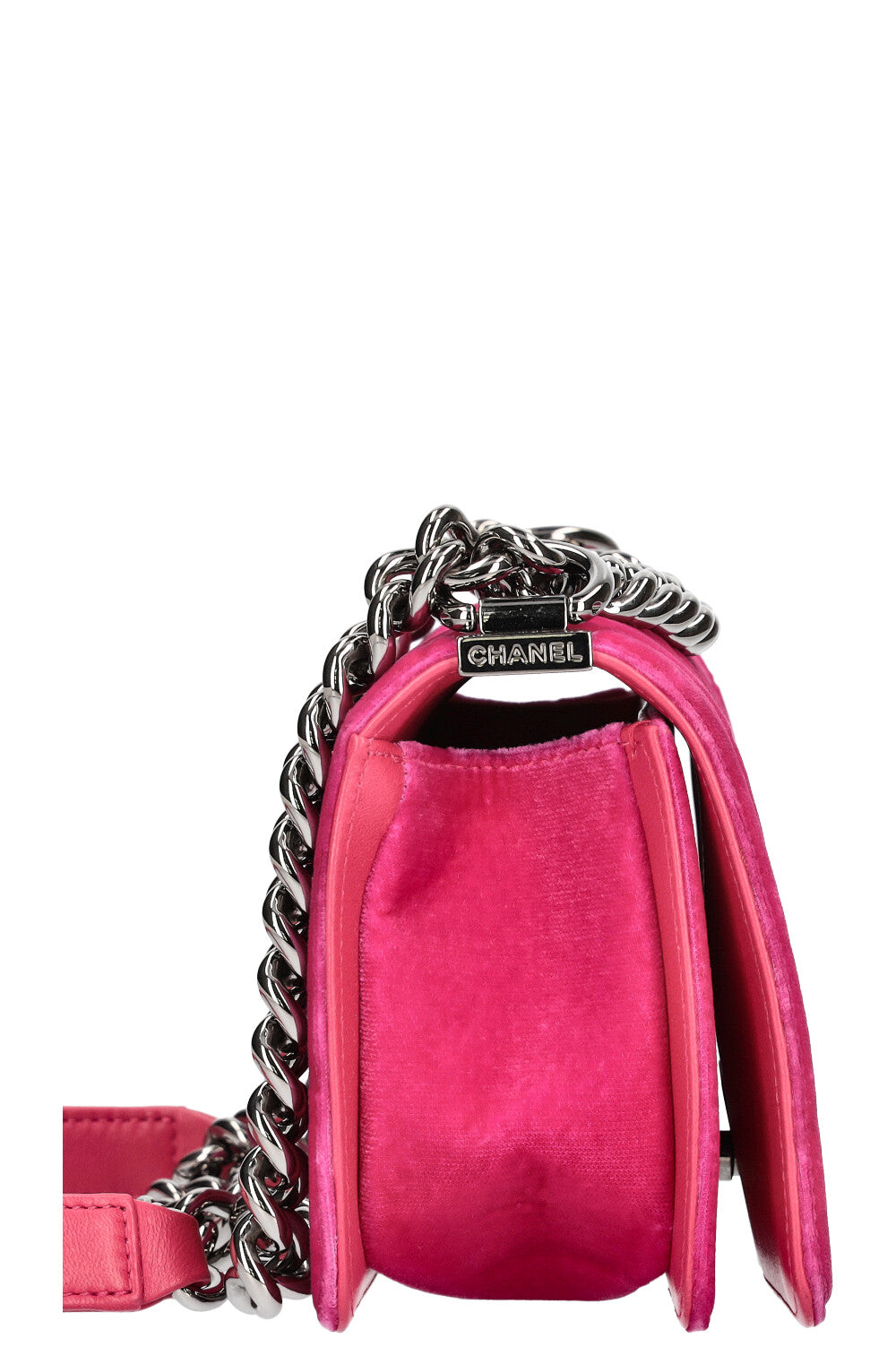 CHANEL Boy Bag Small Pink Velvet