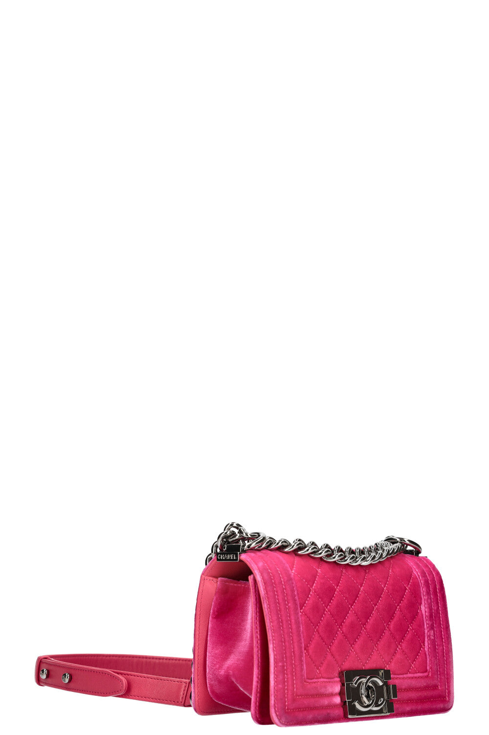 CHANEL Boy Bag Small Pink Velvet