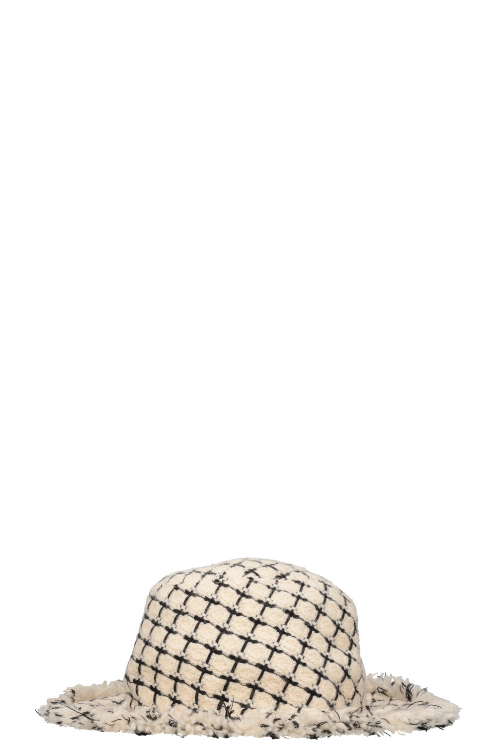 CHANEL Tweed Hat White