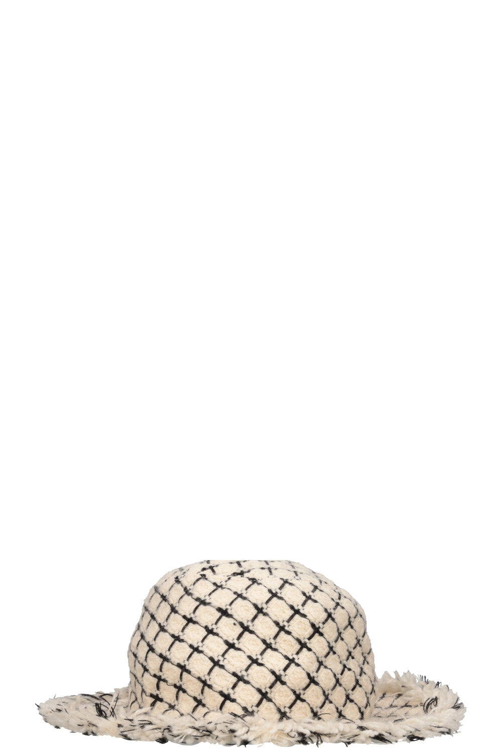 CHANEL Tweed Hat White