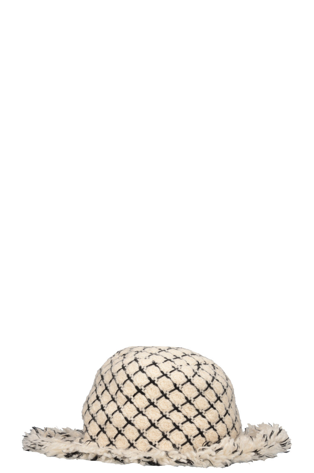 CHANEL Tweed Hat White