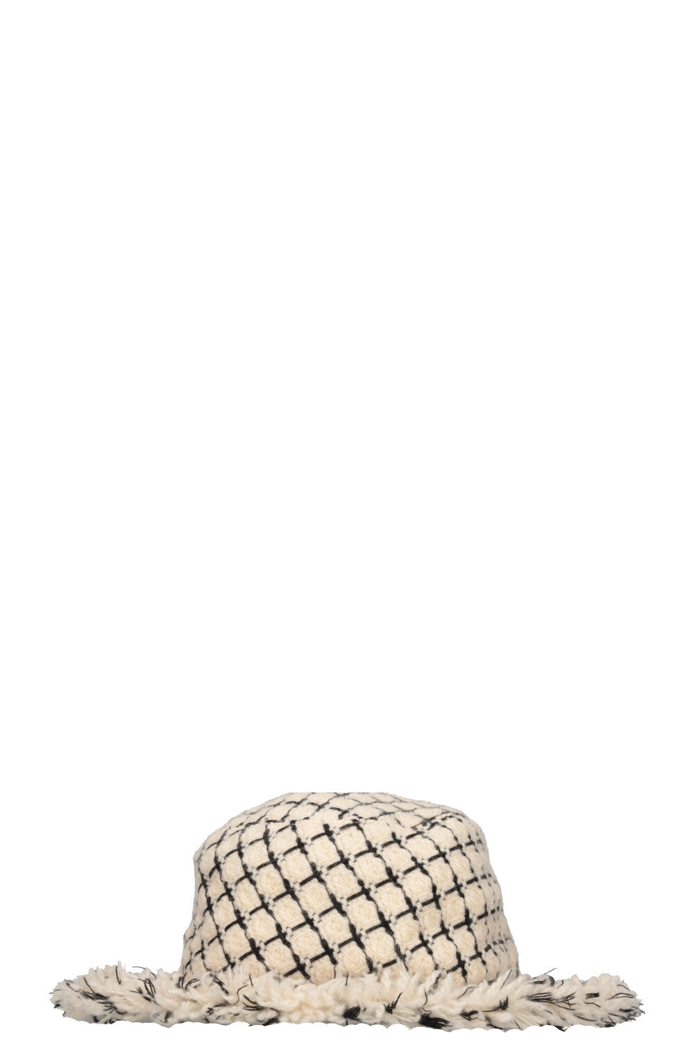 CHANEL Tweed Hat White