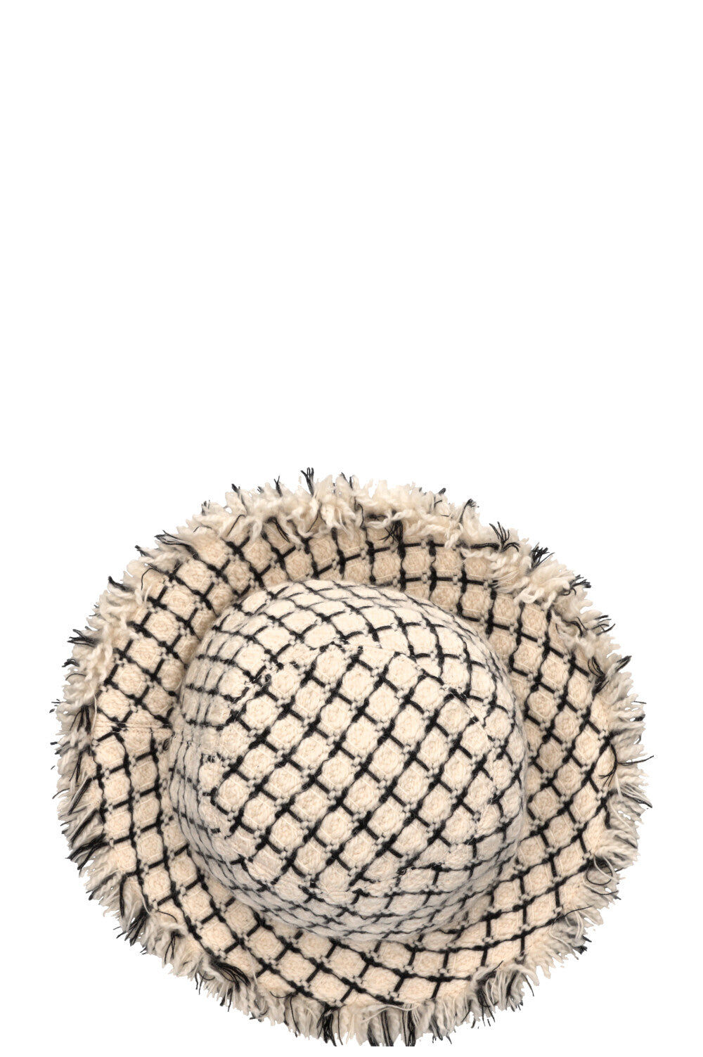 CHANEL Tweed Hat White