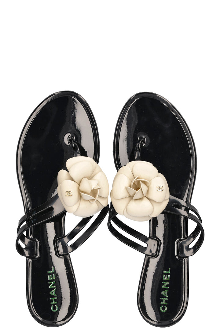 CHANEL Camelia Flats Black
