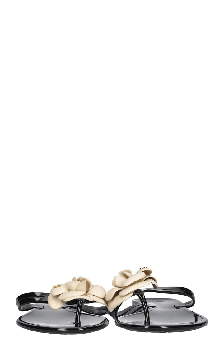 CHANEL Camelia Flats Black