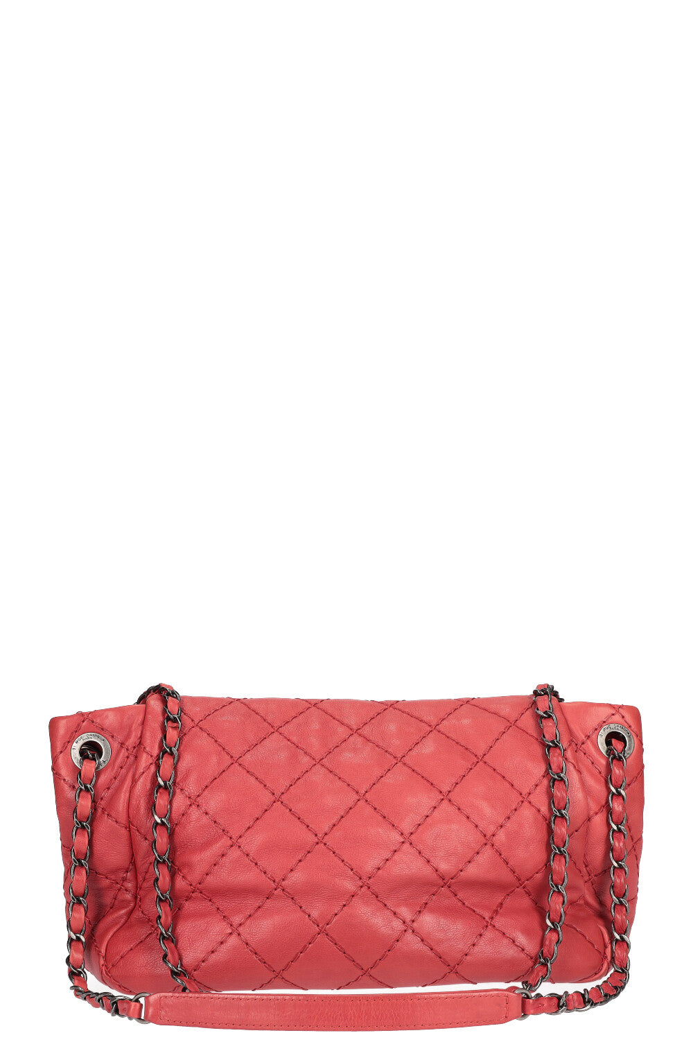 CHANEL Sac Matelassé Cuir Rouge