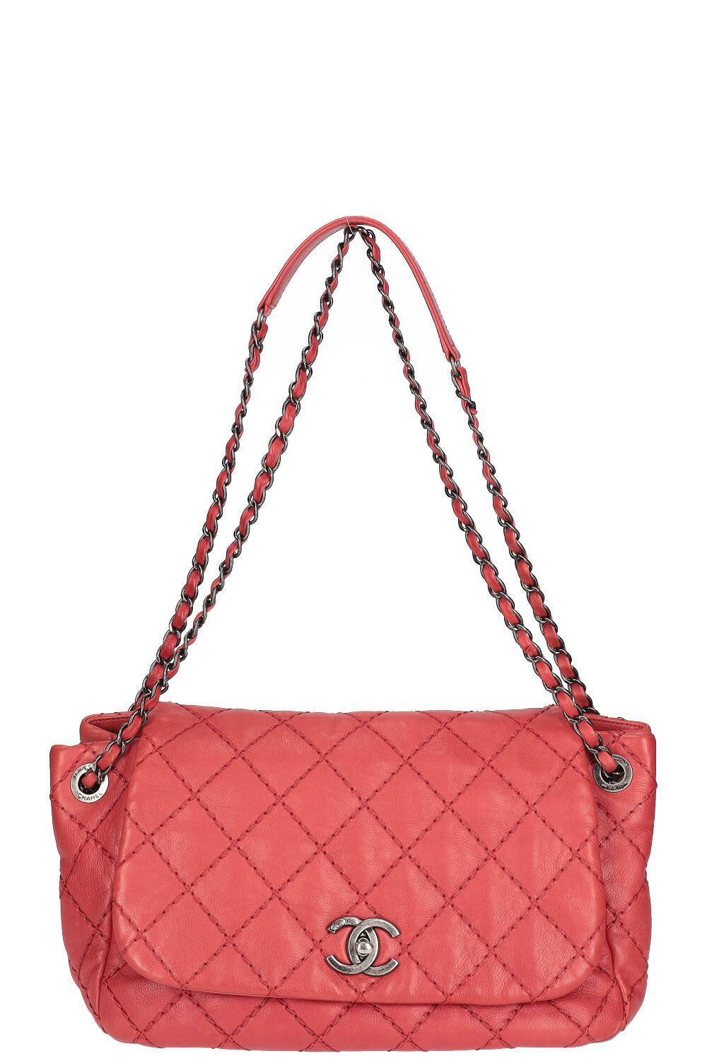 CHANEL Quilted Bag Leather Red