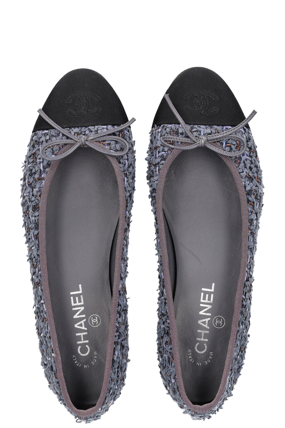 Chanel tweed outlet flats