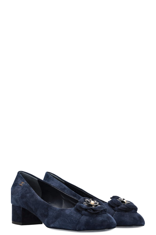 Chanel Camelia Pumps Navy 