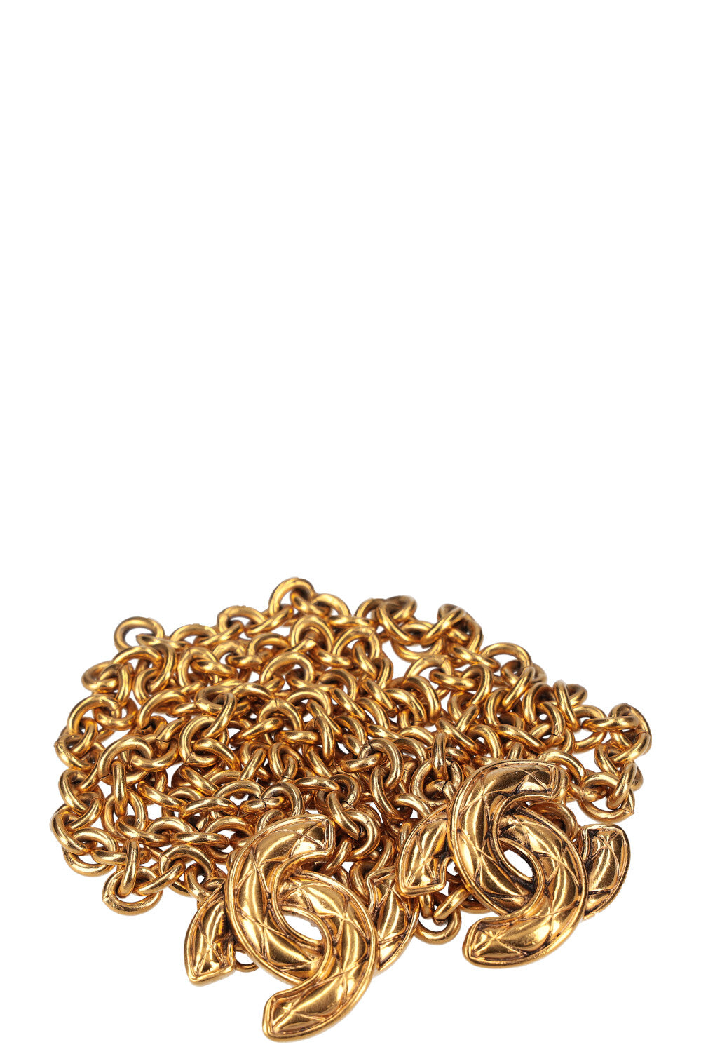 CHANEL Ceinture CC matelassée vintage Or
