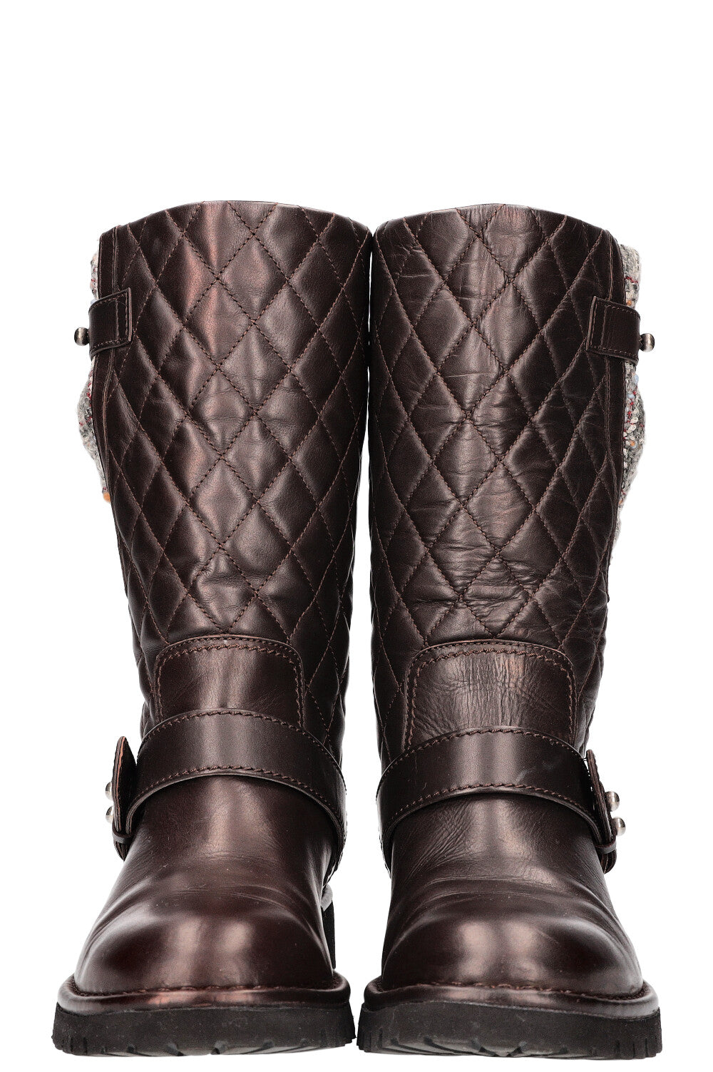 CHANEL Boots Matelasse Brown