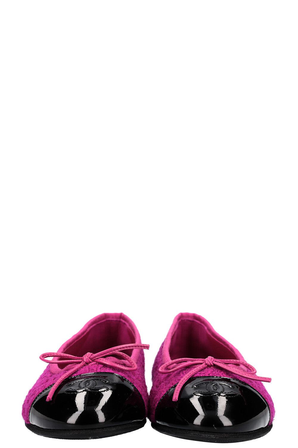 CHANEL Ballerina Flats Tweed Pink