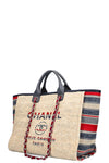CHANEL Large Deauville Tote Bag Natural Canvas