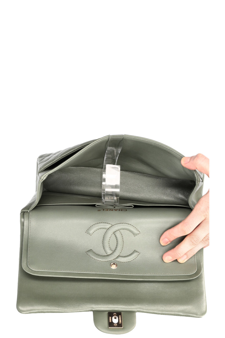 CHANEL Medium Double Flap Bag Sage