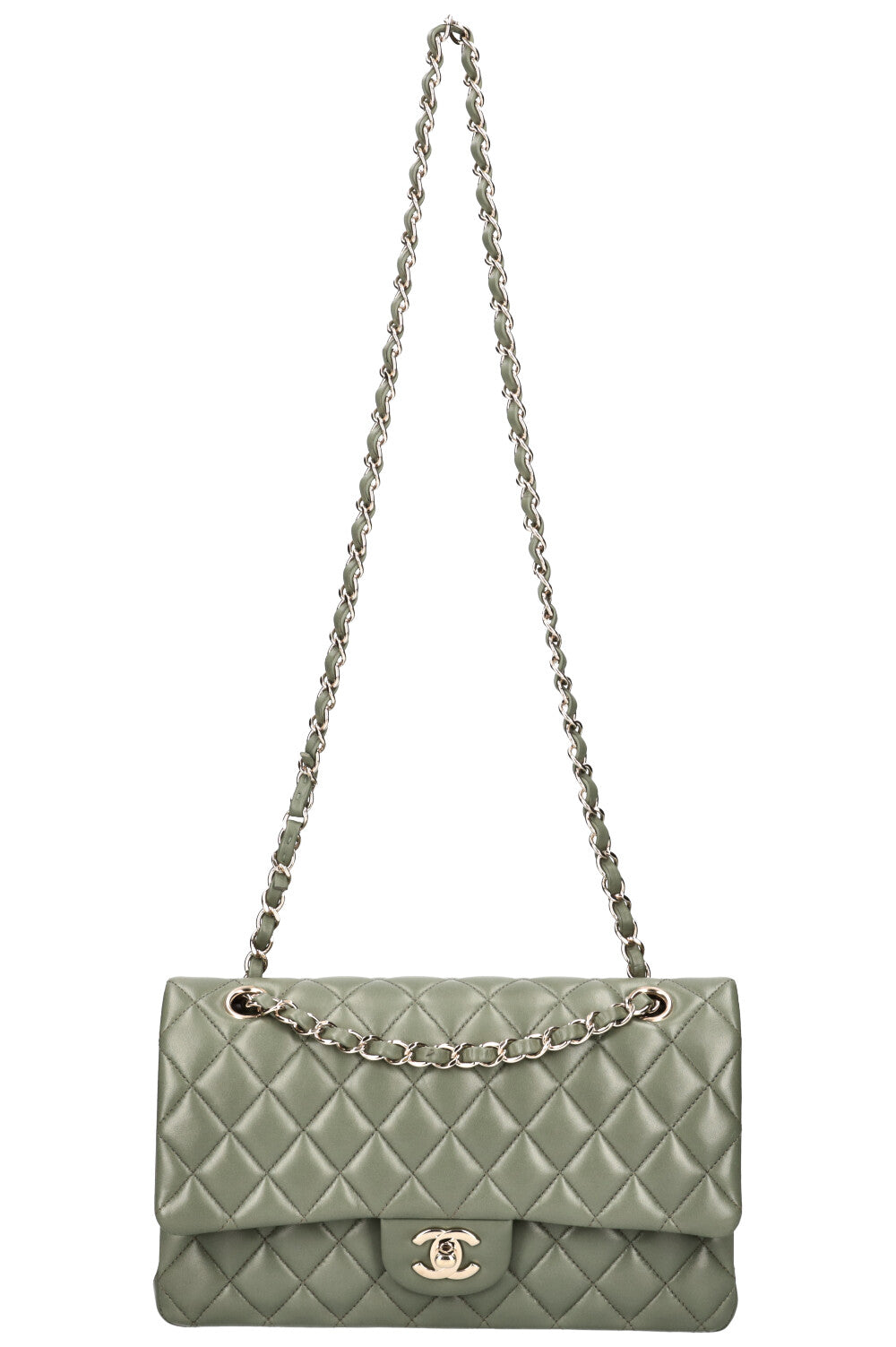 CHANEL Medium Double Flap Bag Sage