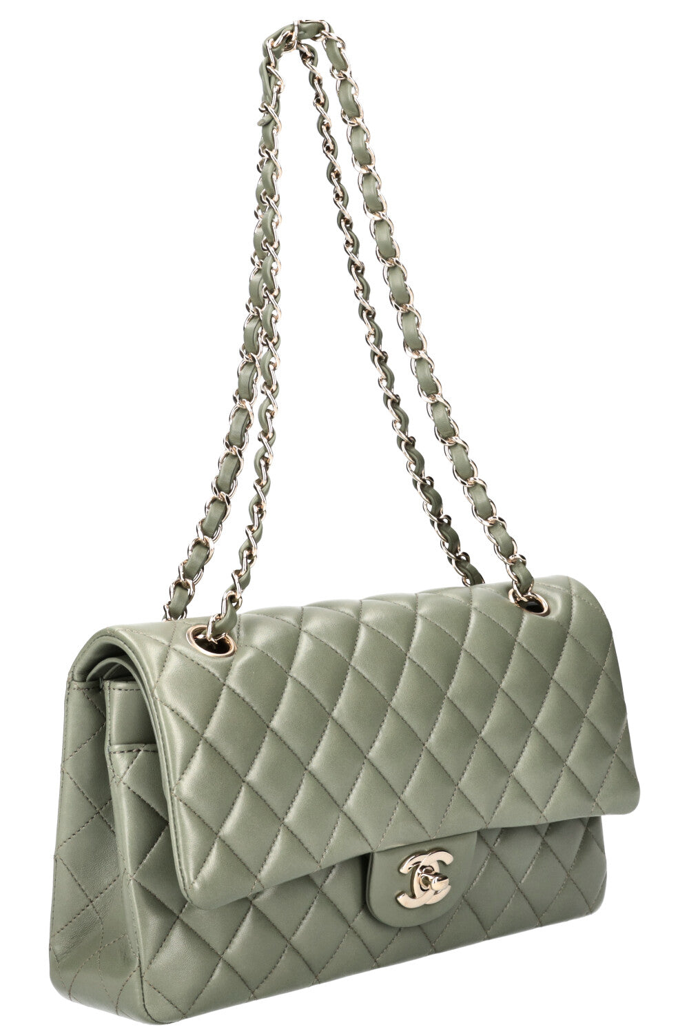 CHANEL Medium Double Flap Bag Sage