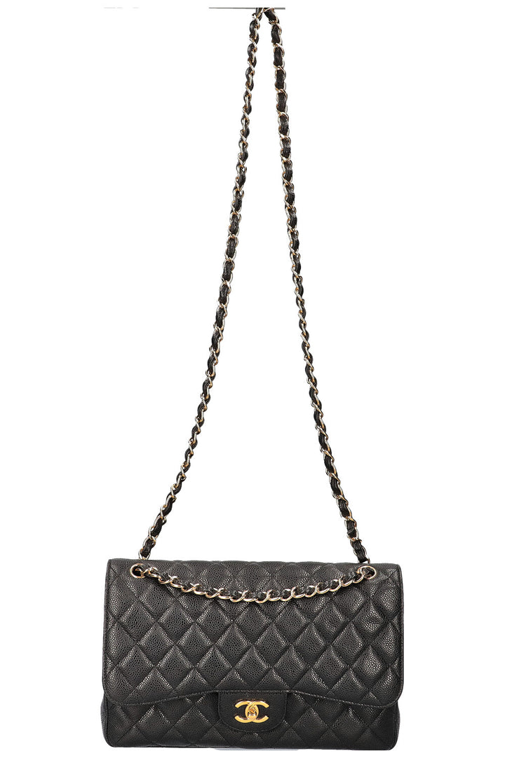 CHANEL Jumbo Double Flap Bag Caviar Black