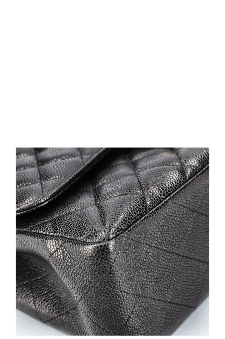 CHANEL Jumbo Double Flap Bag Caviar Black