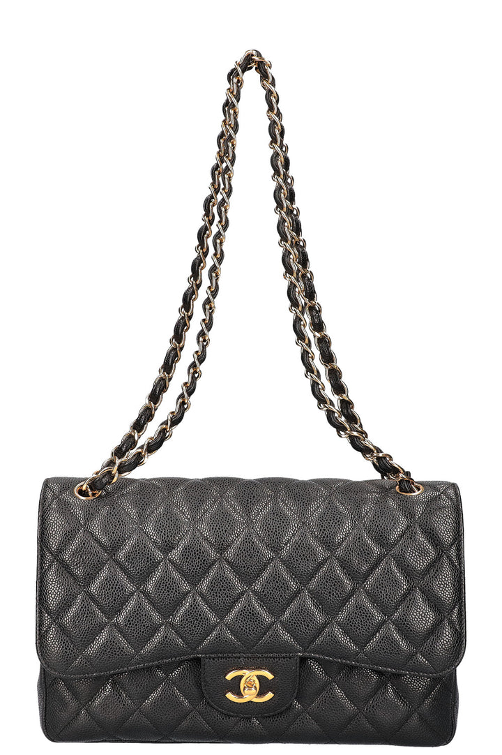 CHANEL Jumbo Double Flap Bag Caviar Black