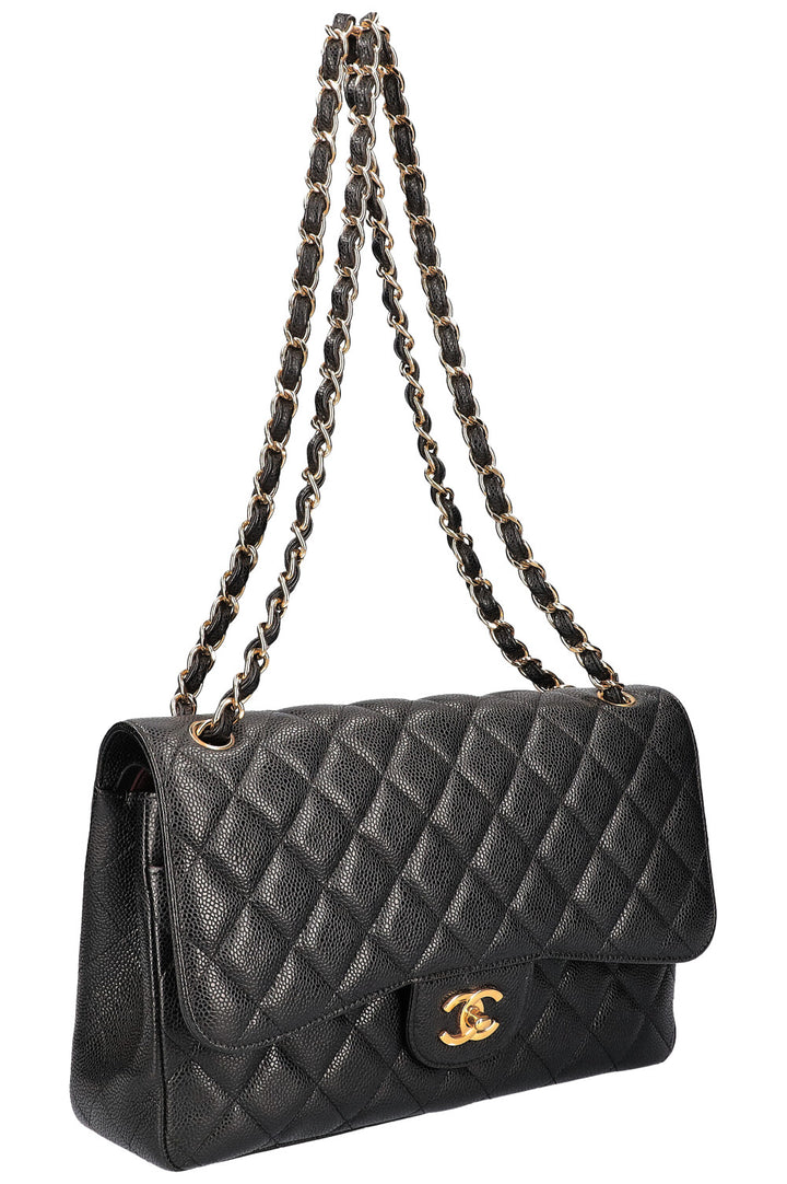 CHANEL Jumbo Double Flap Bag Caviar Black