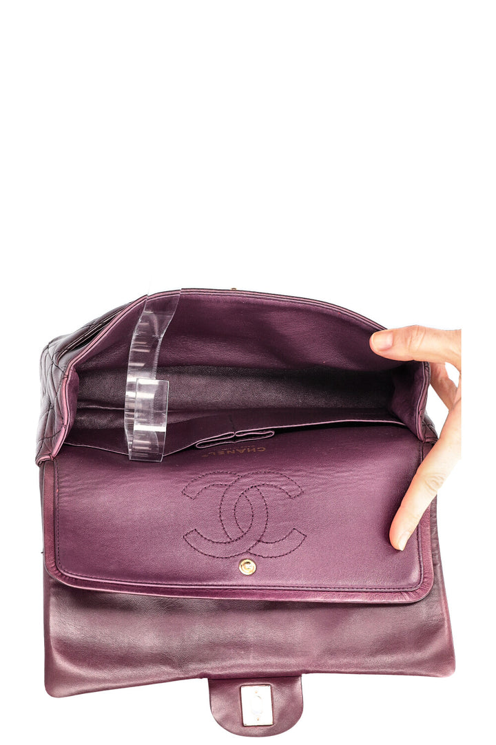 CHANEL Medium Double Flap Bag Aubergine