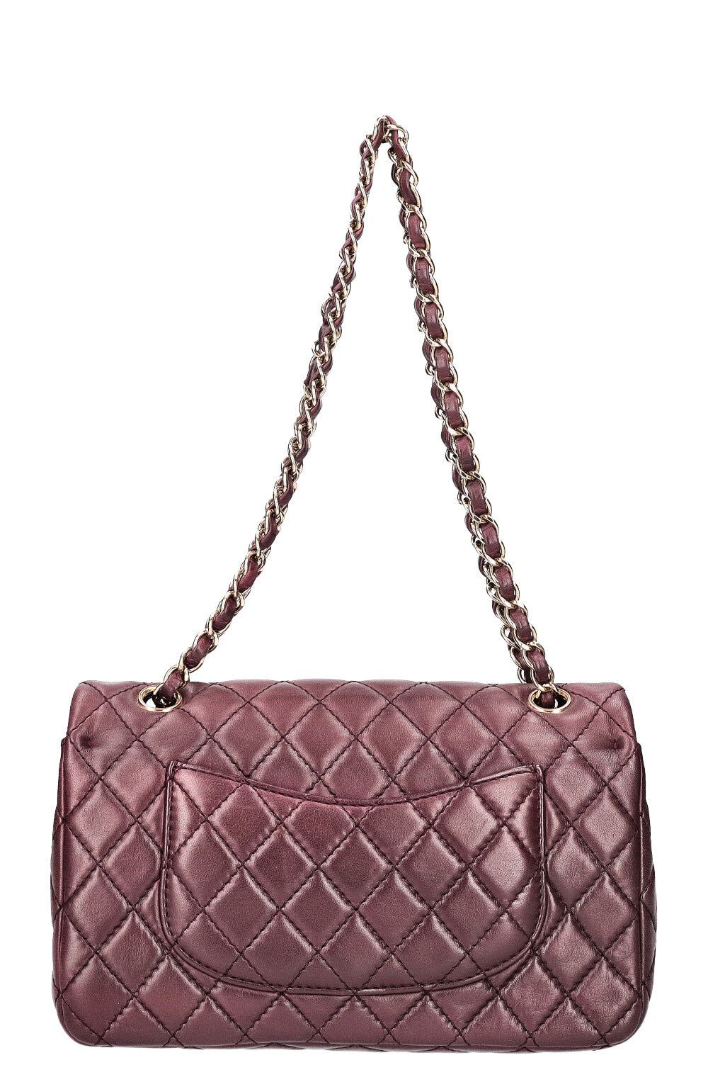 CHANEL Medium Double Flap Bag Aubergine