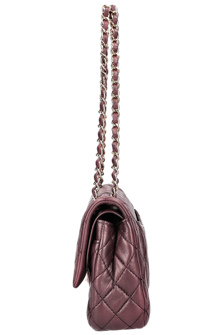 CHANEL Medium Double Flap Bag Aubergine