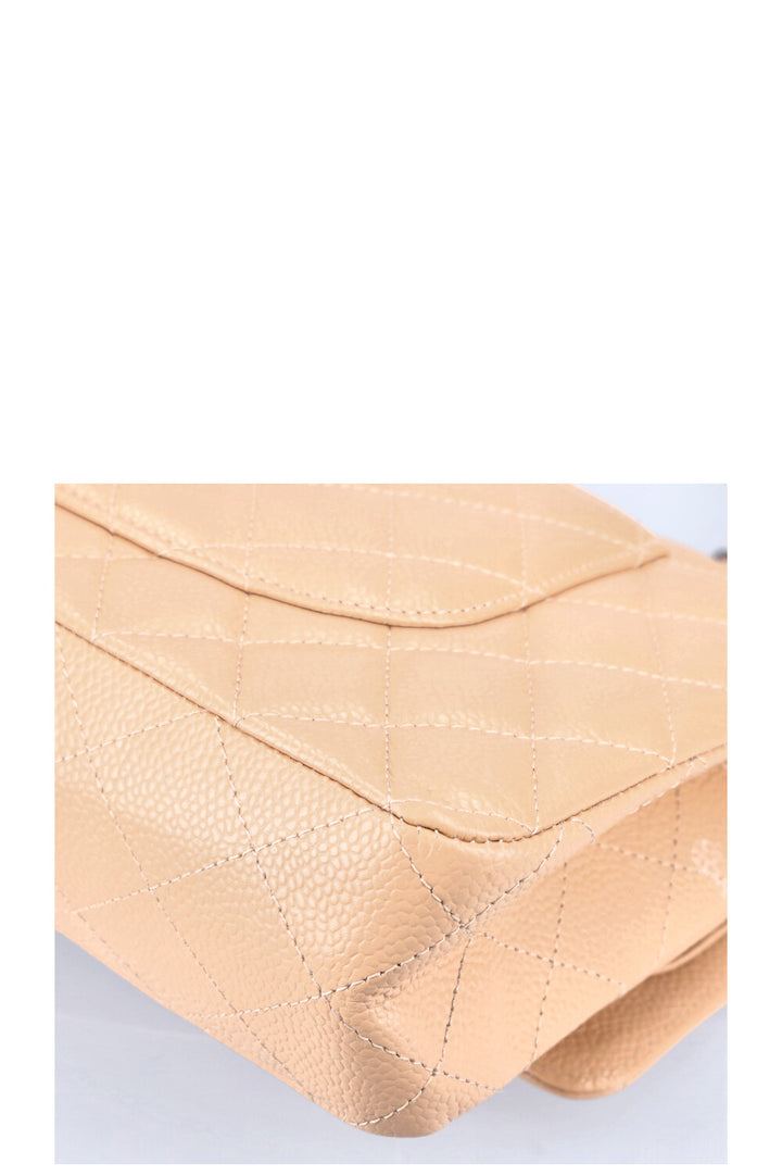 CHANEL Double Flap Bag Caviar Beige