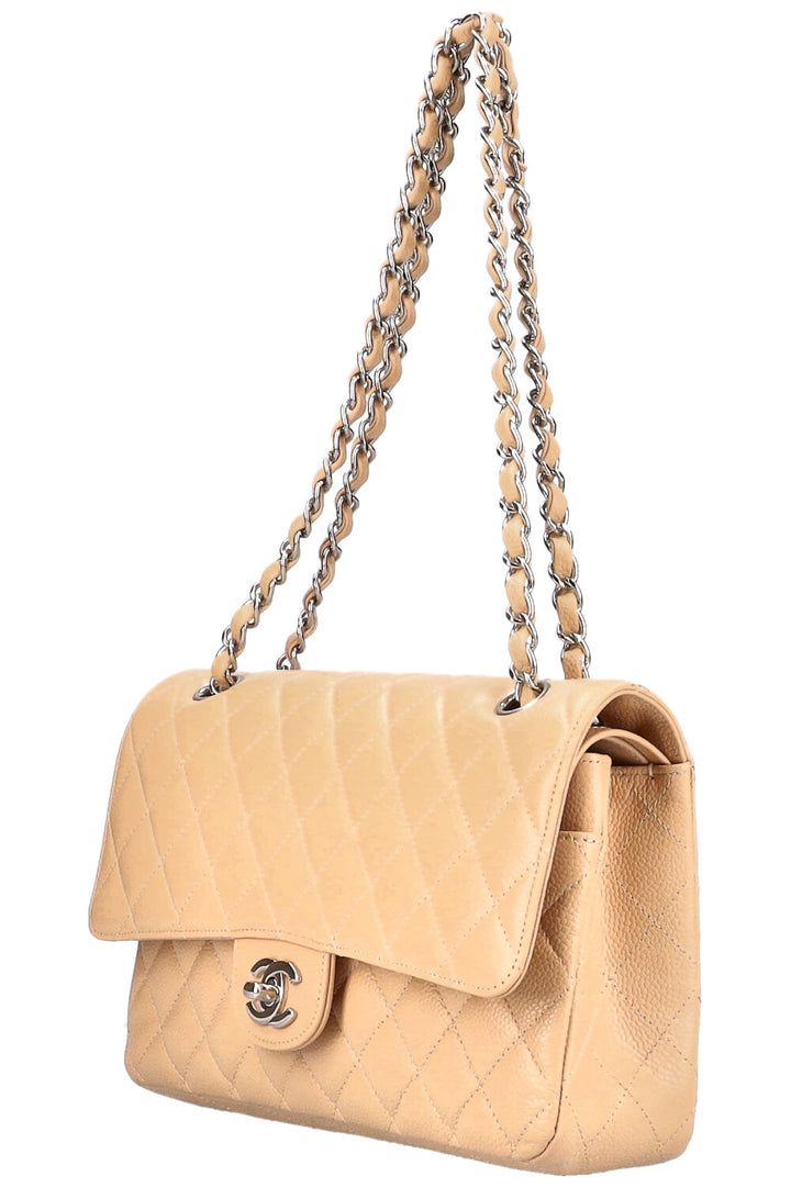 CHANEL Double Flap Bag Caviar Beige