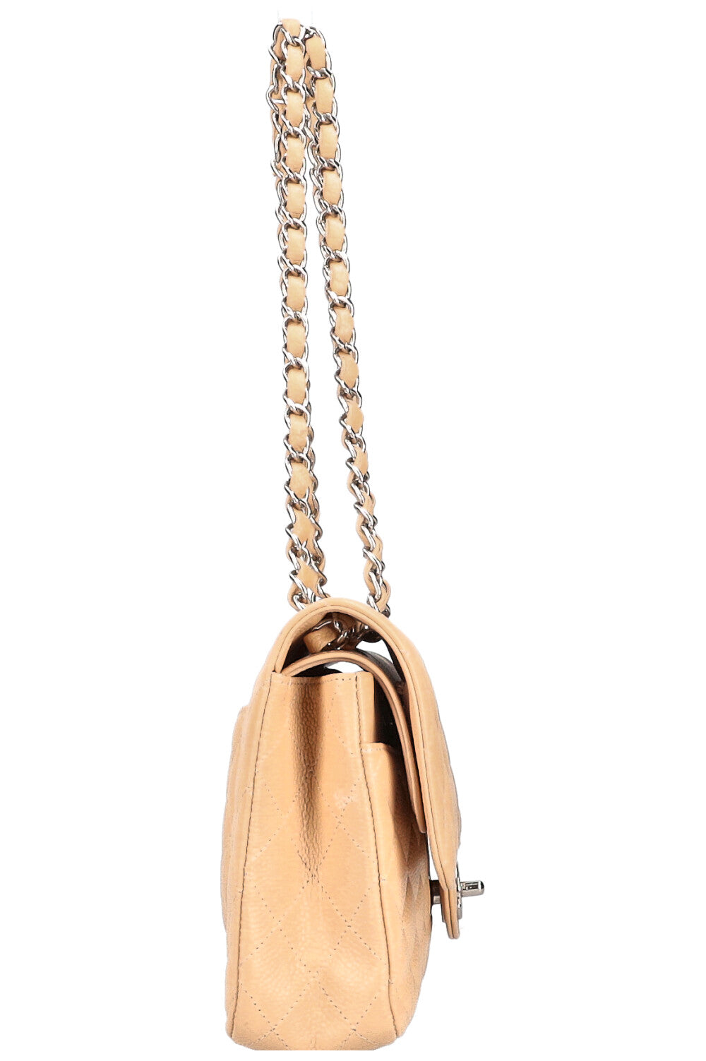 CHANEL Double Flap Bag Caviar Beige