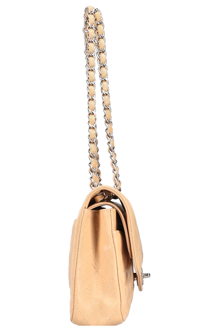 CHANEL Double Flap Bag Caviar Beige
