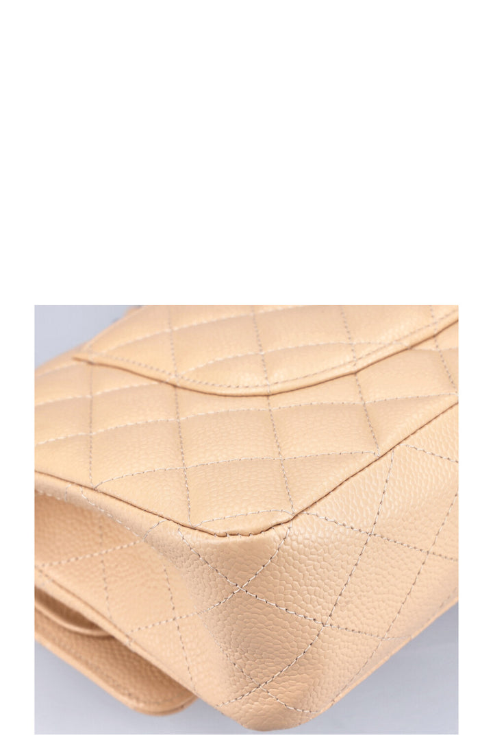 CHANEL Double Flap Bag Caviar Beige