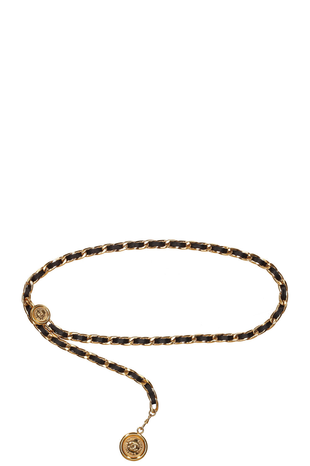 CHANEL Chain Belt with Medallion Black REAWAKE