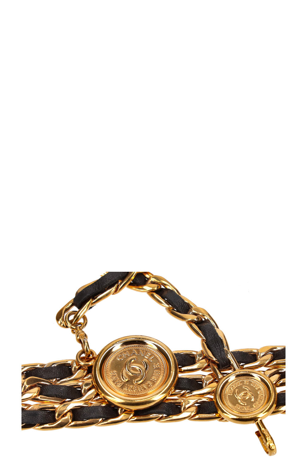 CHANEL Chain Belt with Medallion Black