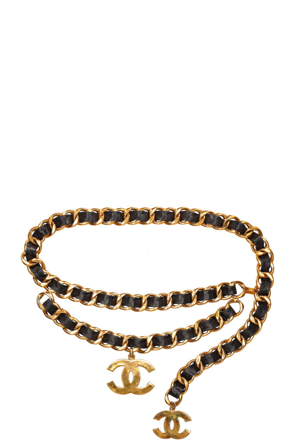 CHANEL Ceinture Chaîne avec Massive CC Noir
