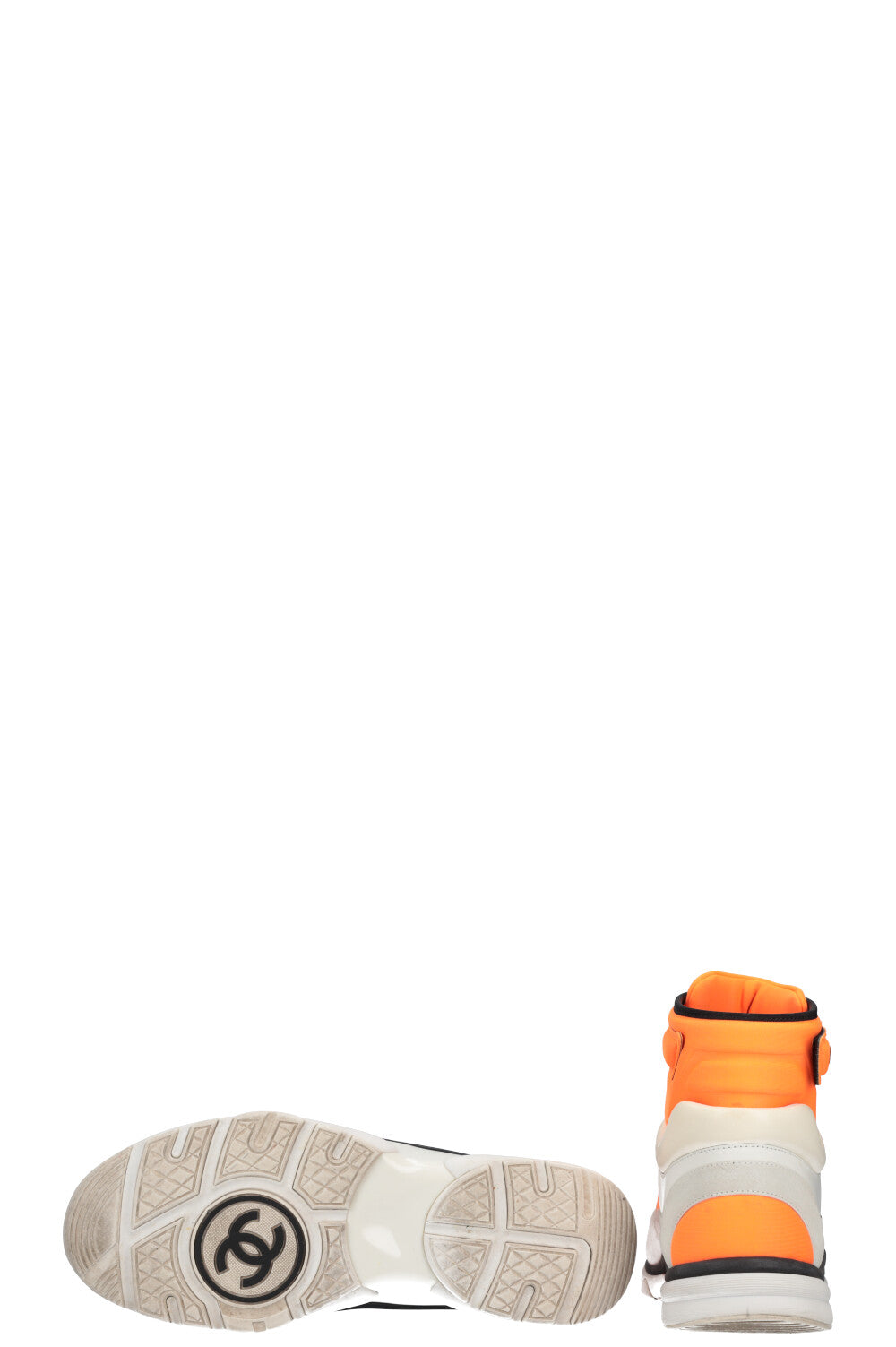 Orange chanel sale high top sneakers
