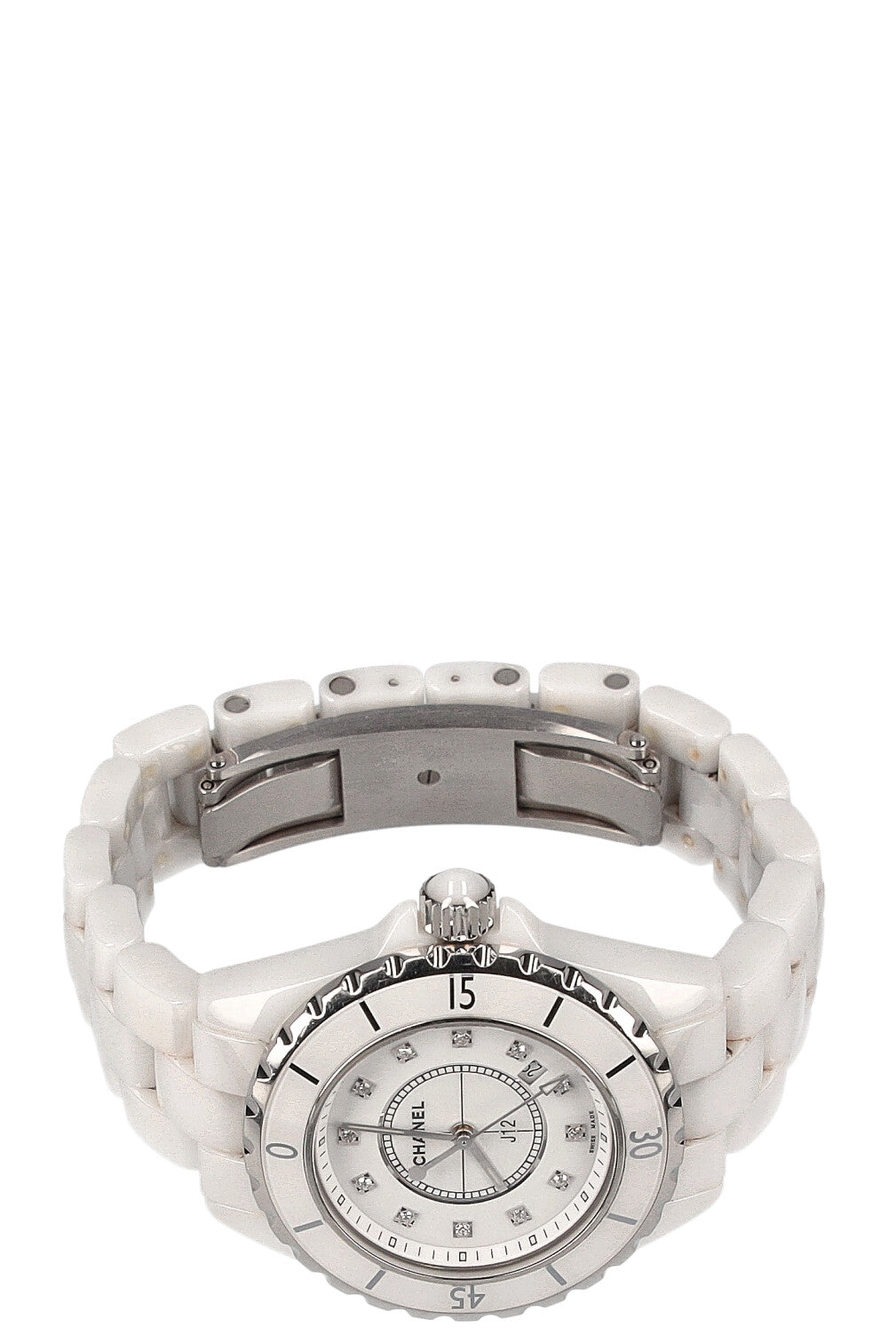 White chanel best sale watch with diamonds