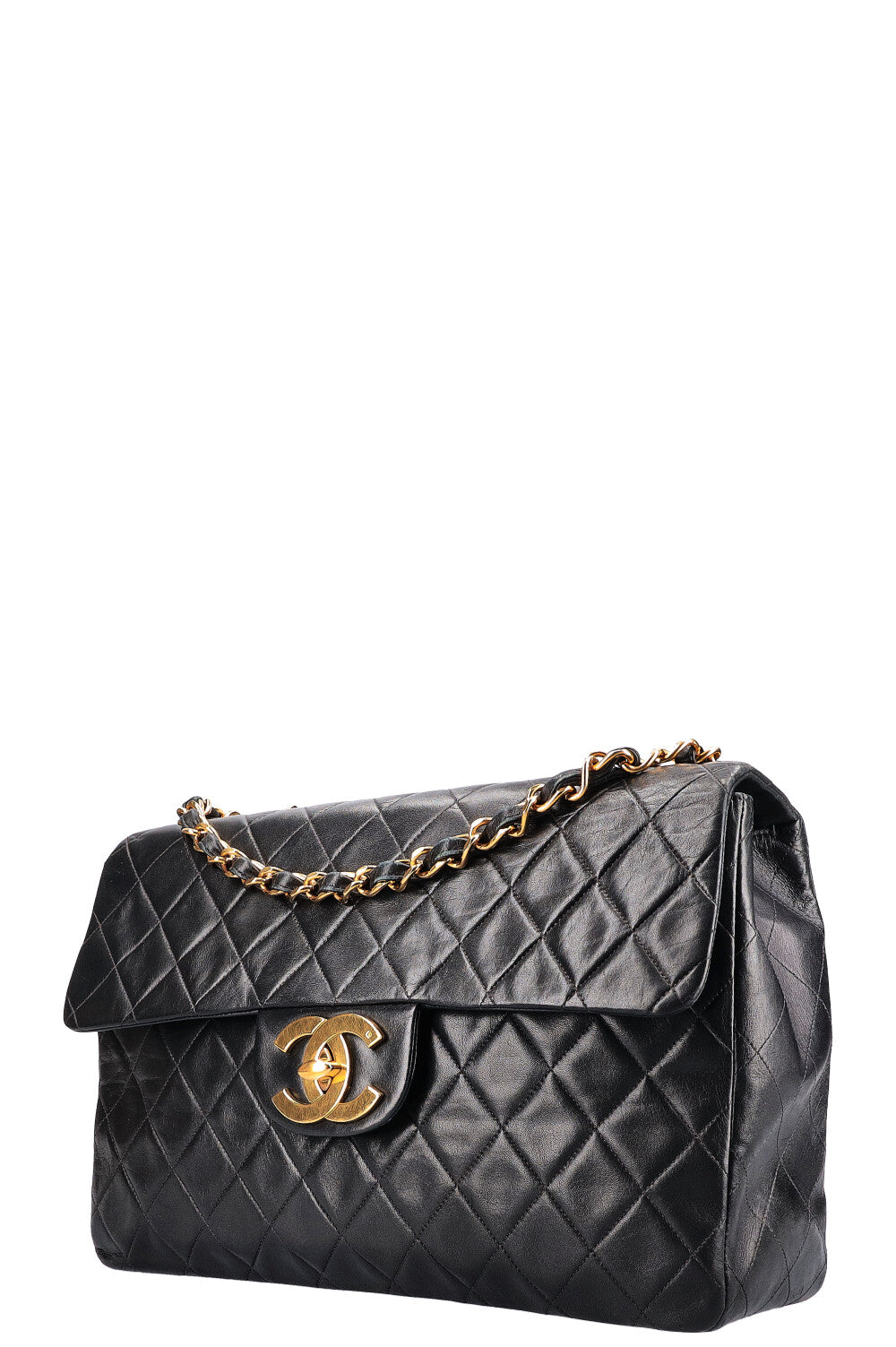 CHANEL Vintage Maxi Single Flap Bag Black – REAWAKE