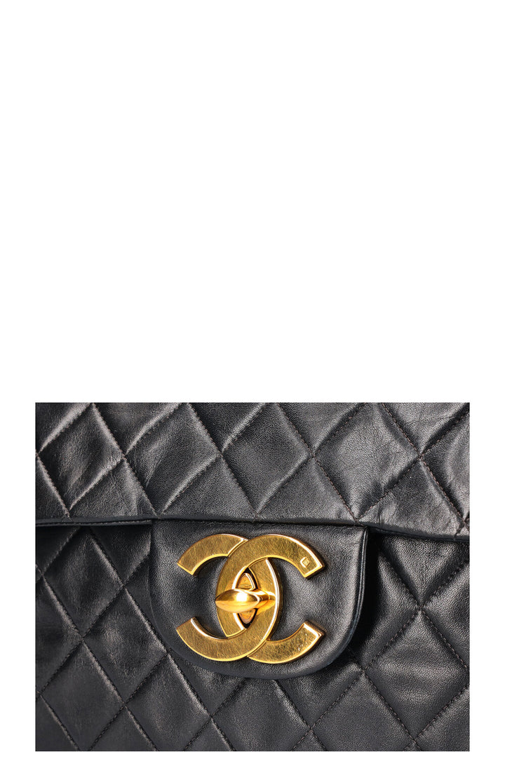 CHANEL Vintage Maxi Single Flap Bag Black