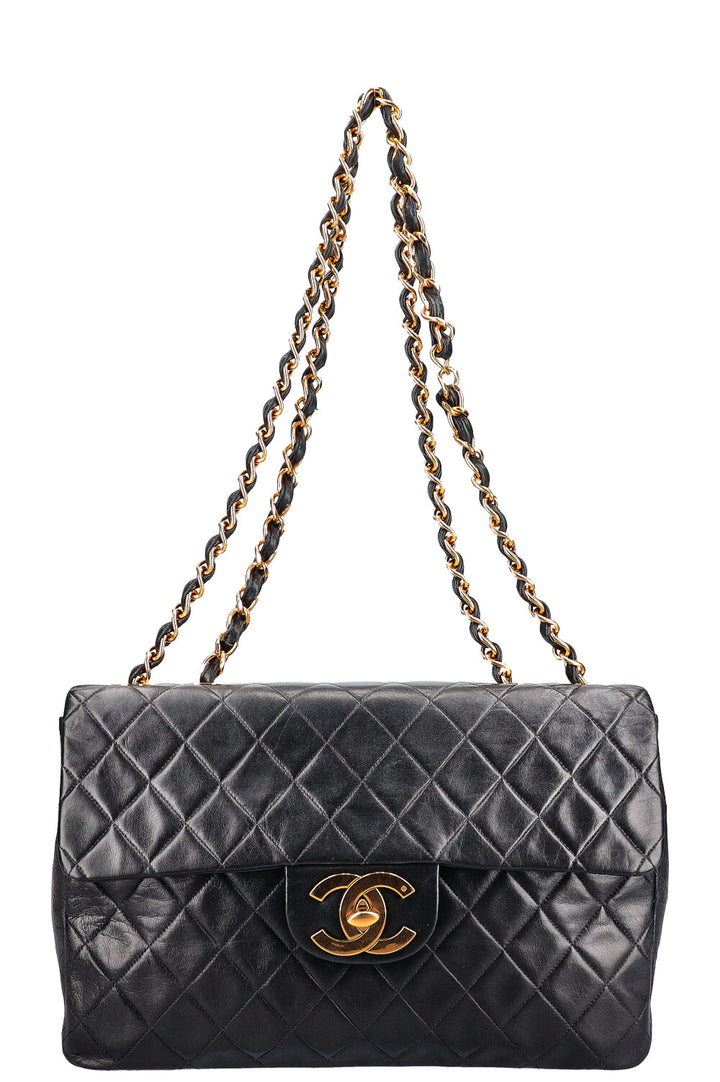 CHANEL Vintage Maxi Single Flap Bag Black