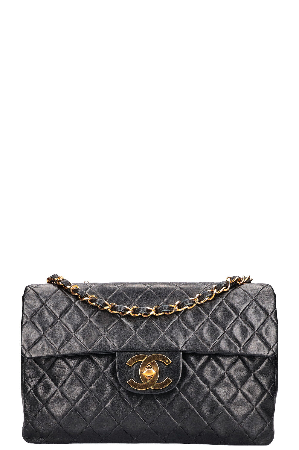 CHANEL Vintage Maxi Single Flap Bag Black