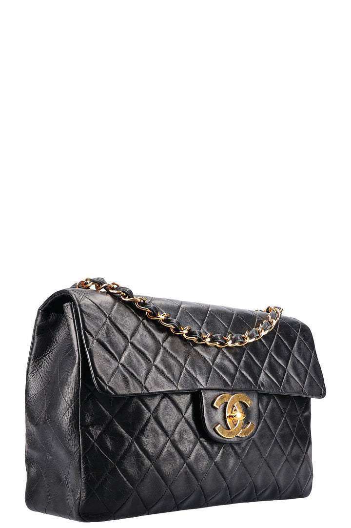 CHANEL Vintage Maxi Single Flap Bag Black