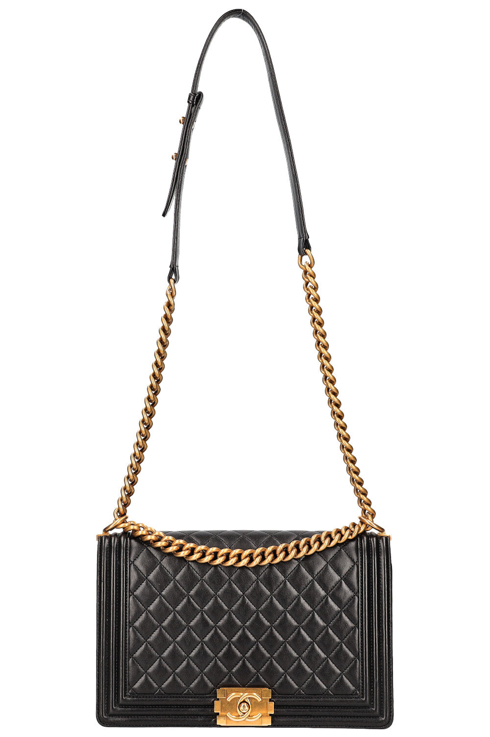 Chanel Boy Bag Large Black Gold 