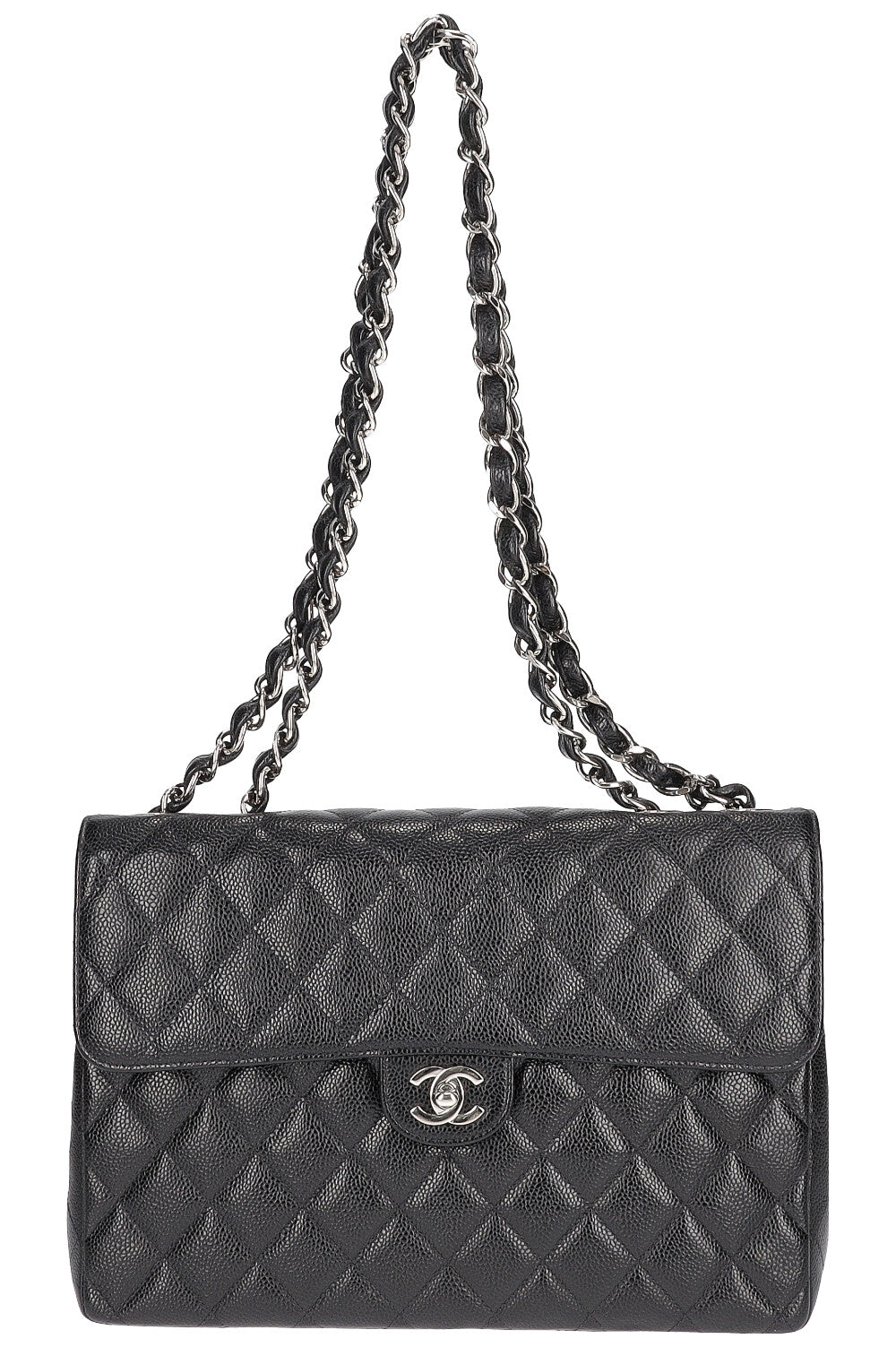 CHANEL Single Flap Bag Caviar Black